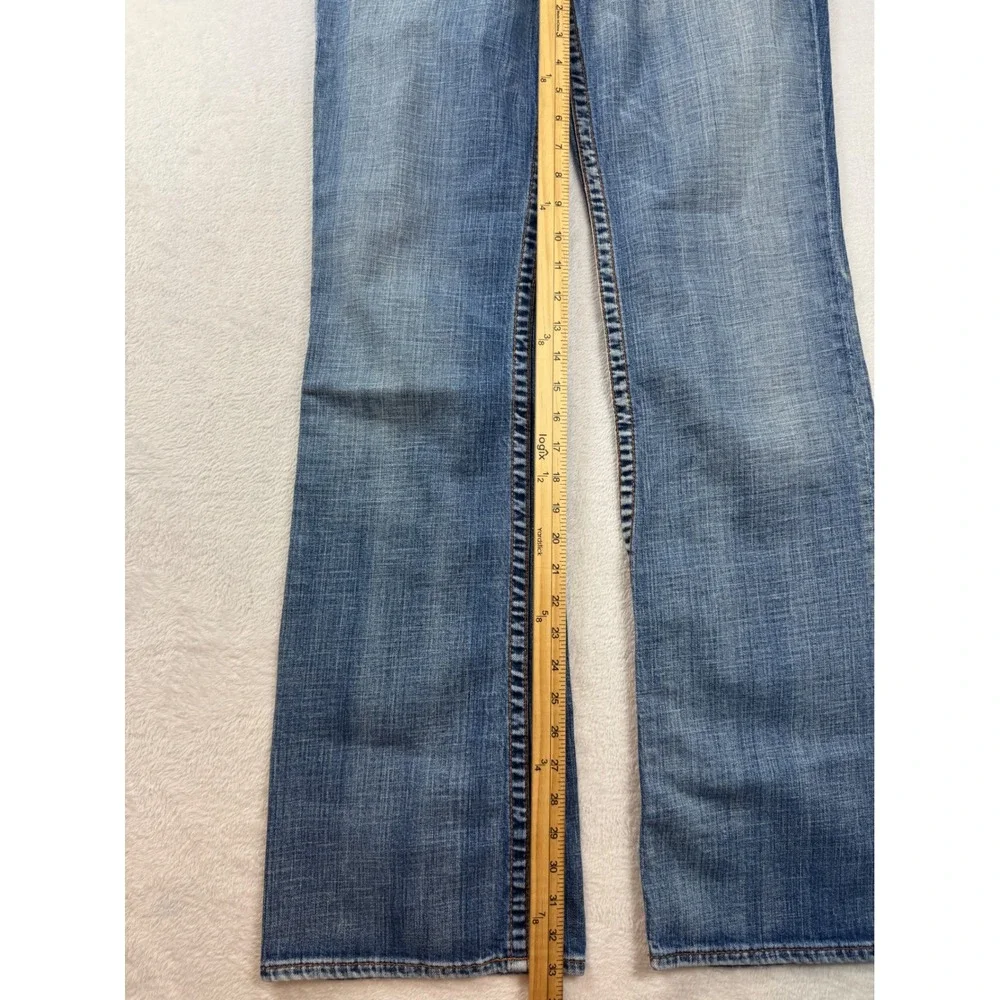 Big Star Casey Low Rise Flare Jeans Womens 32XL Medium Wash Embroidered Pockets